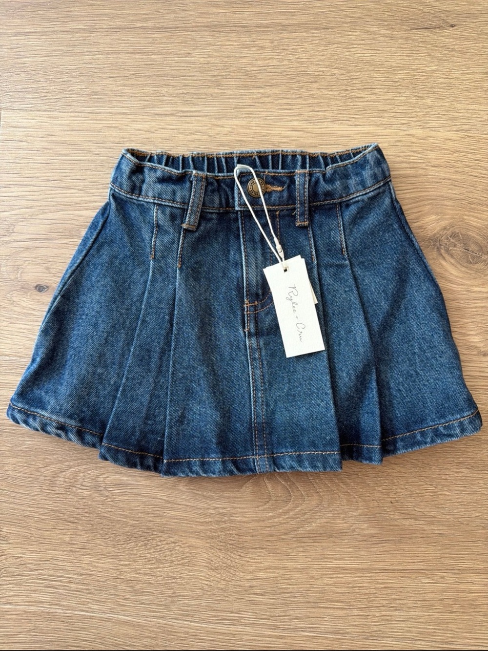 Rylee + Cru Girls Pleated Denim Skirt